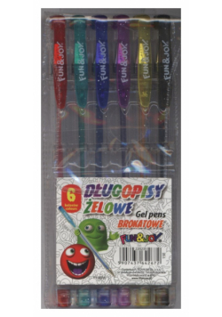 Długopisy żelowe brokatowe Fun&Joy 6 kolorów