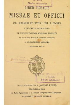 Liber usualis missae et officii
