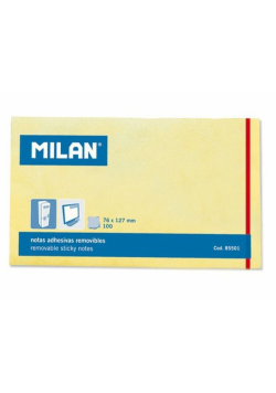 Karteczki Milan samoprzylepne 76x127 mm żółte 10 sztuk