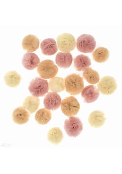 Pompony tiulowe nude mix 24 szt.