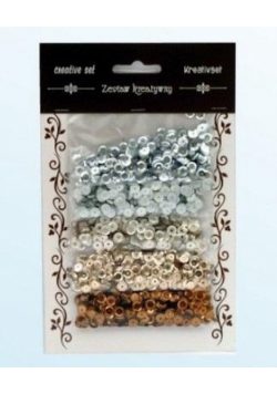 Zestaw cekiny srebrno brązowe 6mm 30g