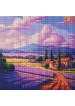 Diamentowa mozaika - Lawendowe pole 40x40cm
