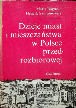 Dzieje miast i mieszczaństwa w Polsce przed rozbiorowej