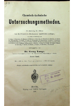 Chemisch-Technische Untersuchungsmethoden 1904 r.