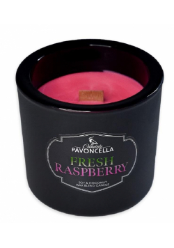 Świeczka sojowa Fresh Raspberry czarna 170g