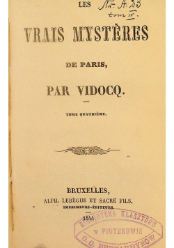 Les Vrais Mysteres Tom IV do VI 1844 r.