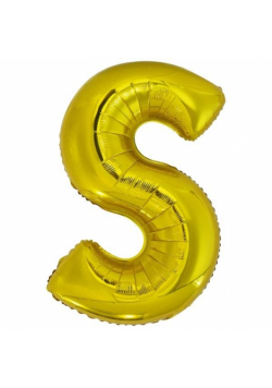 Balon foliowy litera S złota 55x86cm