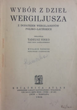 Wybór z dzieł Wergiljusza, 1930