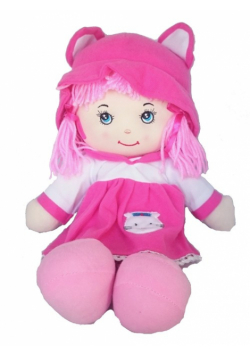 Lalka szmaciana 44 cm różowa
