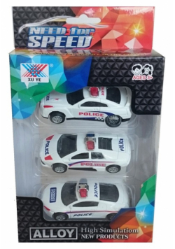 Autka metalowe Policja 1:50 3 sztuki