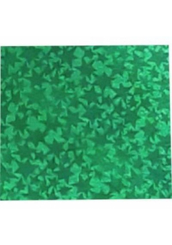 Karton holograficzny zielony gwiazdy 25x35cm ark