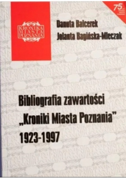 Bibliografia zawartości Kroniki Miasta Poznania 1923 - 1997