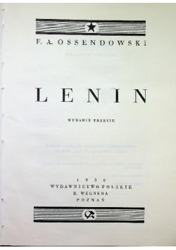 Lenin Wydanie Trzecie Reprint z 1930 r