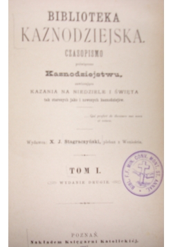 Biblioteka Kaznodziejska, tom I, 1887r.,