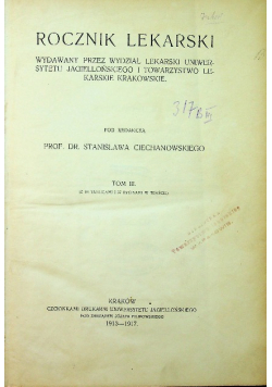 Rocznik lekarski Rzeczypospolitej Polskiej 1913 - 1917 r.