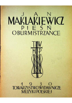 Pieśń o burmistrzance 1930 r.