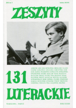 Zeszyty literackie 131/3/2015