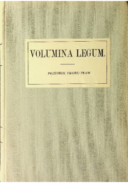 Volumina legum Tom I