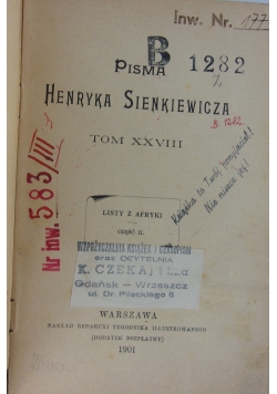 Pisma Henryka Sienkiewicza, Tom XXVIII, 1901r.