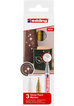 Marker olejowy błyszczący metaliczny 1-2mm 3szt