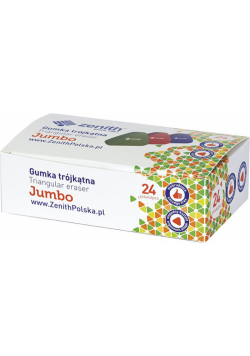 Gumka trójkątna Zenith Jumbo kolor pomarańczowy zielony i niebieski