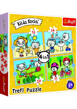Puzzle 4w1 Kicia Kocia Dzień Kici Koci