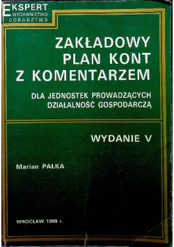 Zakładowy plan kont z komentarzem