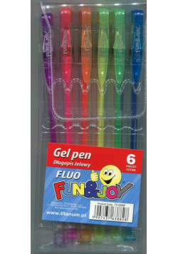 Długopis żelowy Fun & Joy fluo 6 kolorów
