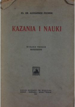 Kazania i nauki,1923 r.