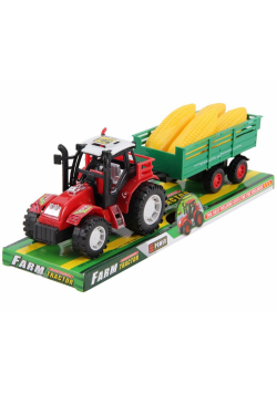 Traktor z przyczepą i kukurydzą