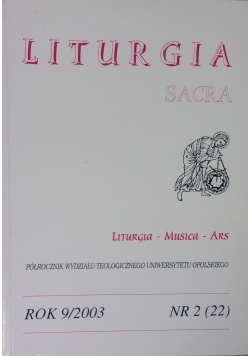 Liturgia sacra,rok9/2003,nr2(22)
