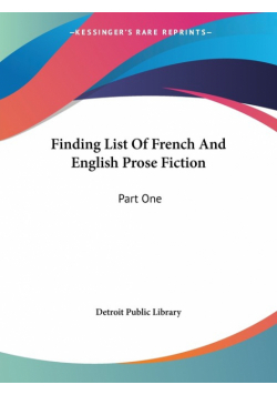 Finding List Of French And English Prose Fiction