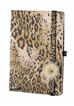 Notes A6 Lanybook Wild Cat w kratkę brąz