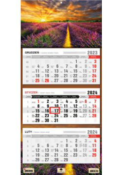 Kalendarz 2024 trójdzielny Lawenda KT-1 v49