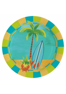 Talerze owalne papierowe Surfing 23cm 8szt
