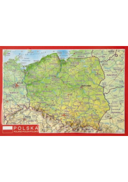 Pocztówka Polska mapa plastyczna