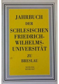 Jahrbuch Der Schlesischen Friedrich Wilhelms Universität, band XLVII/XLVIII