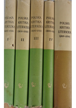 Polska krytyka literacka. Zestaw 5 książek