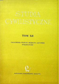 Studia cywilistyczne Tom 12