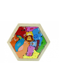 Drewniane puzzle Zwierzątka 12el