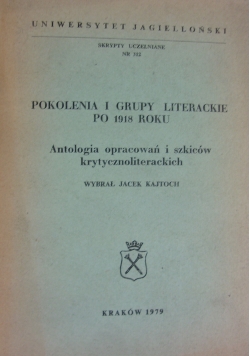 Pokolenia i grupy literackie po 1918