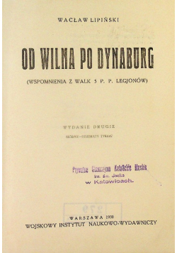 Od Wilna po Dyneburg, 1930 r.