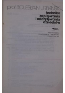 Technika zapisywania i odczytywania dźwięków