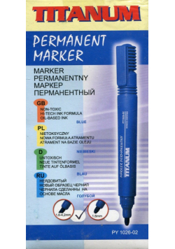 Marker permanentny niebieski 12 sztuk