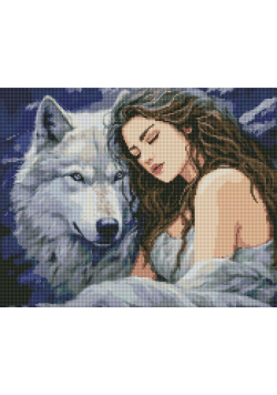Diamentowa mozaika - Pod opieką wilka 40x50cm