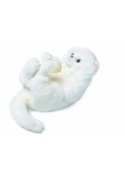 Kot bawiący się biały 23 cm