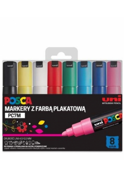 Markery plakatowe PC-7M 8 kolorów POSCA UNI