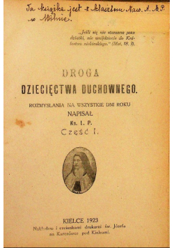 Droga Dziecięctwa Duchowego Część I 1928 r.