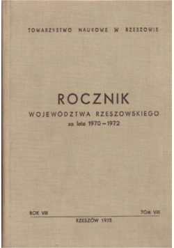 Roczniki województwa rzeszowskiego za lata 1970 1972