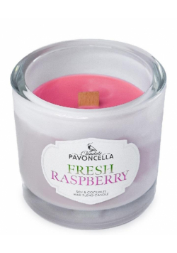 Świeczka sojowa Fresh Raspberry biała 170g